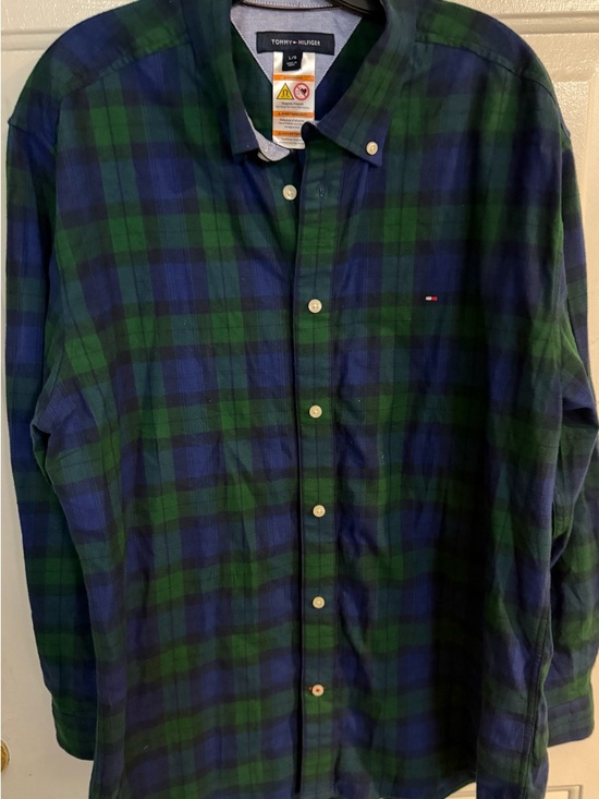 Tommy Hilfiger Other - Tommy Hilfiger Green & Blue Plaid Button-Down Shirt